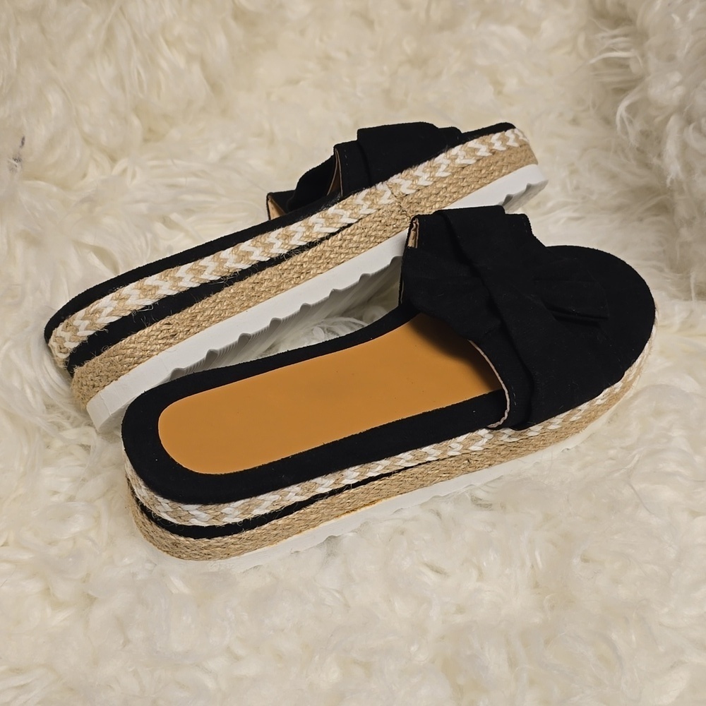 stylewe Women's Low Wedge Platform Sandals with Bow Details. Never been worn.